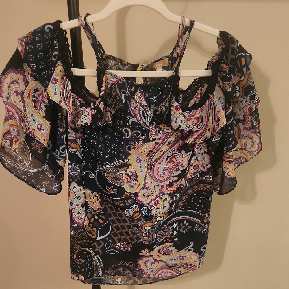 Takara Paisley Ruffle Blouse